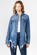 Load image into Gallery viewer, Blue Distressed Denim Jacket