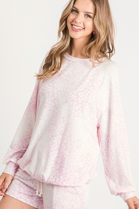 Pink Leopard Print Sweatshirt