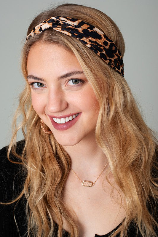 Leopard Twisted Head Band