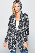 Load image into Gallery viewer, Charcoal &amp; Ivory Aztec Cardigan