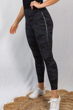 Load image into Gallery viewer, Black Camo Mid Rise Leggings