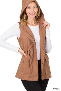 Cocoa Hooded Utility Vest