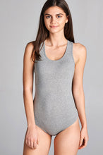 Load image into Gallery viewer, Heather Grey Tank Style Racerback Bodysuit